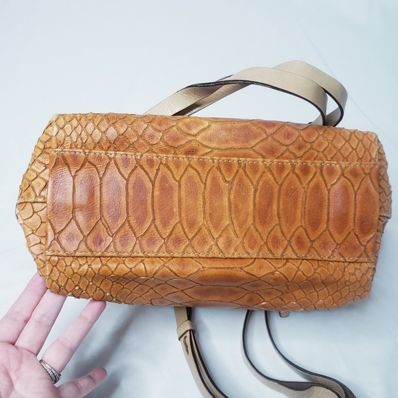 *Last Chance* Francesco Biasia Python Hobo Shoulder Bag Rare Snakeskin Leather - Picture 6 of 16